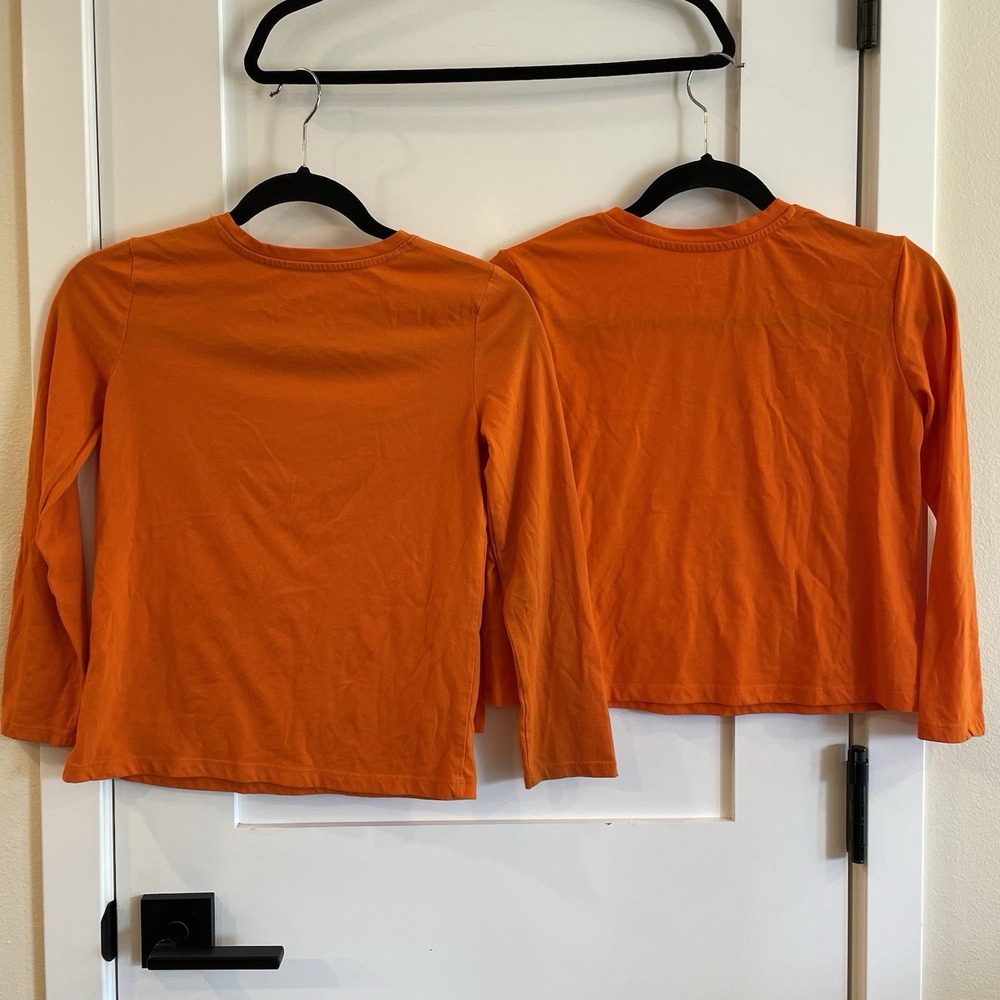 BOGO Girls‎ Tee T-Shirt L Halloween Fall Pumpkin Witch Ghost Orange Long Sleeve - Picture 2 of 7